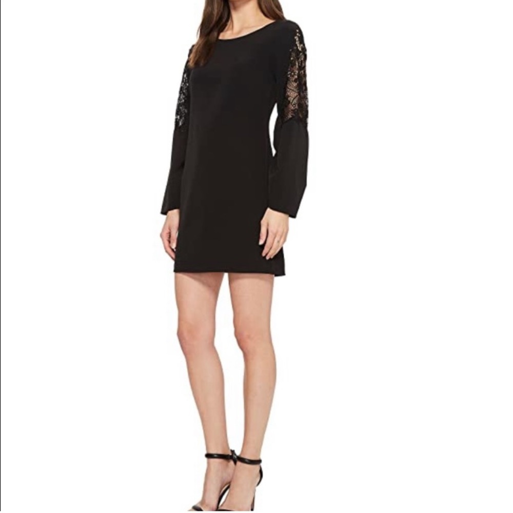 Laundry by Shelli Segal Black Statement Sleeve Dress